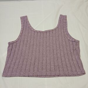 Shein Large 3‎ Piece Sleep Set, Pajamas, Top, Robe, Pants Lavender, Ribbed